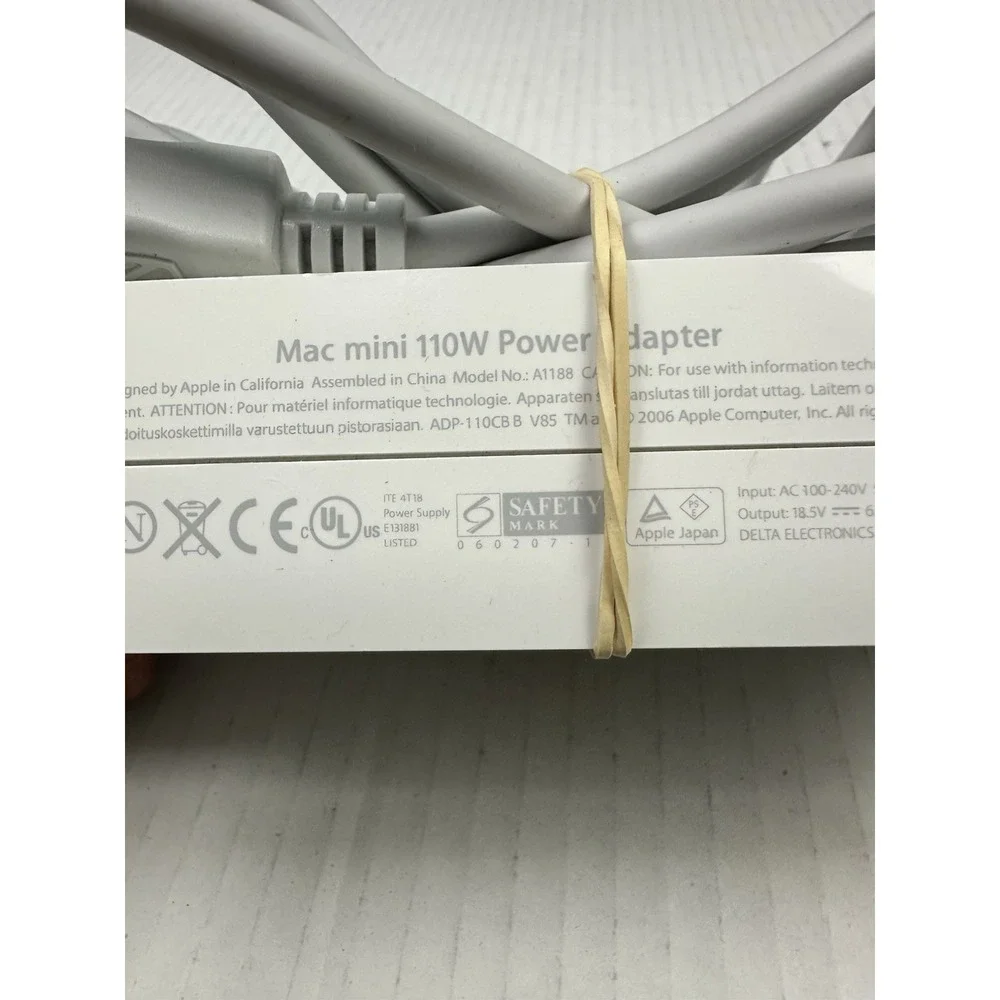 1 Apple Mac Mini 110W AC Power Adapter A1188 Power Supply 18.5V 6A w/ Power Cord